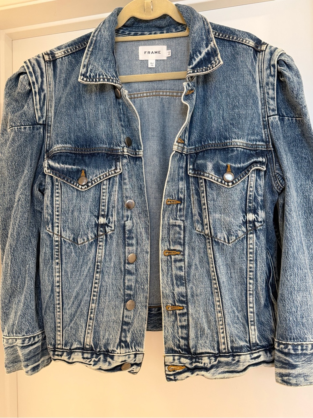 FRAME Light Blue Washed Denim Jacket